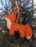 Delightful orange hand knit fox ornament - ARCADIA HOME